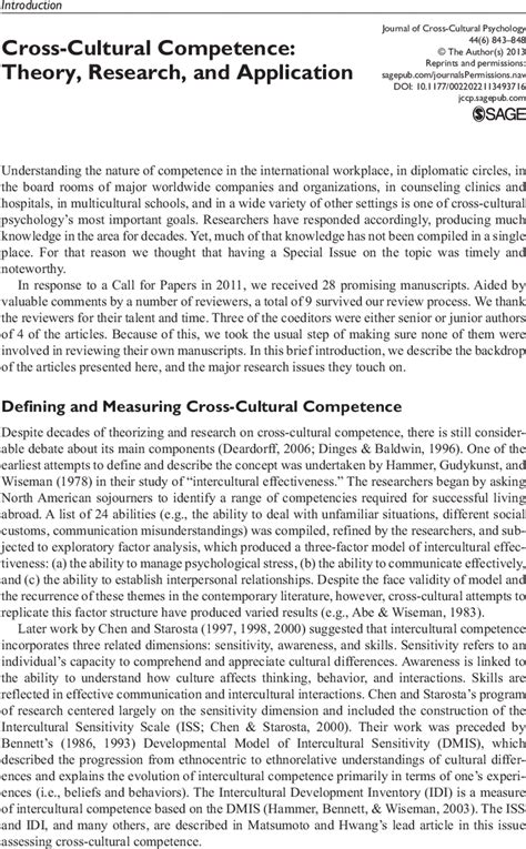 Cross Cultural Competence Theory Research And Application Chi Yue