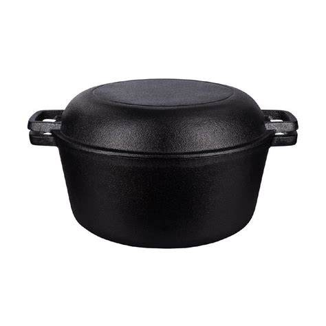 Cz012 31700 022 Tramontina Pre Seasoned 2 In 1 Double Dutch Oven 260mm 4 75ltr