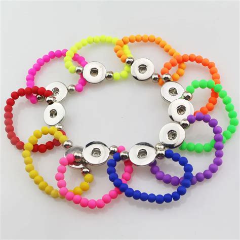 Unids Lote Mezcla De Colores Los Ni Os De Cm Diy Snap Pulsera