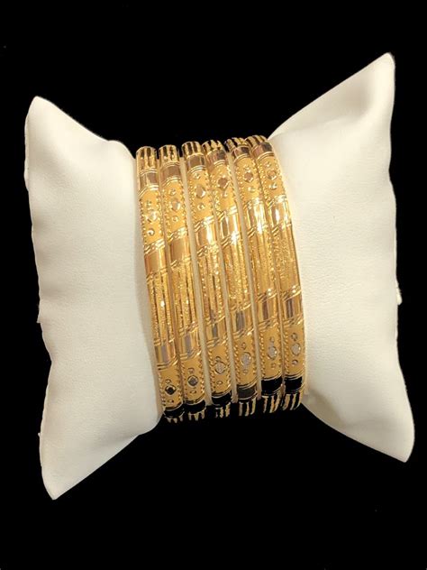 Yellow Gold Bangle Sets Alquds Jewelry