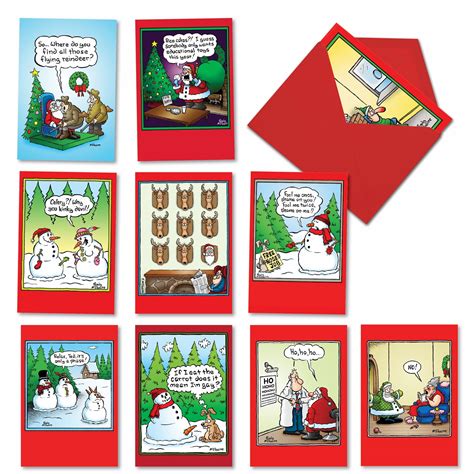 10 Funny Christmas Greeting Cards Pack - Holly Jolly Rice Cakes Christmas Assortment - A5557XSG ...