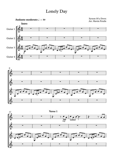 System Of A Down Lonely Day Tab By Martin Petulla