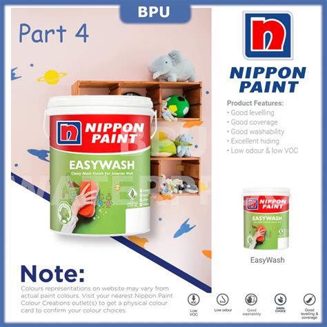 Liter Nippon Paint L Easy Wash Matt Finished Interior Paint Not