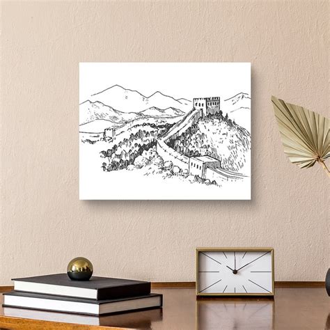 Sketch Of The Great Wall Of China Canvas Print | CanvasWorld