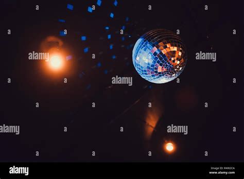 Disco Ball With Bright Rays Night Party Background Photo Stock Photo