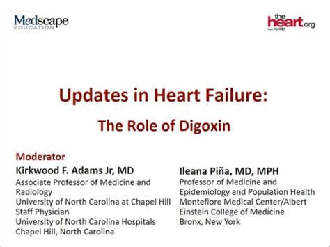 Updates In Heart Failure The Role Of Digoxin Transcript