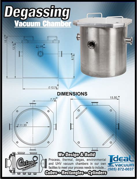 Degassing Vacuum Chamber Chambers 0 7 Cubic Ft With Bolted Lid Heavy