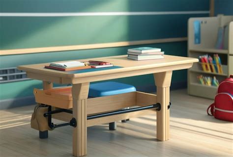 Premium Photo Beautiful School Classroom Bench And Table With Other