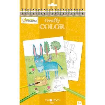 Carnet Spirale Coloriage Ferme 24p Graffy Color