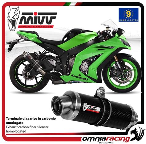 Mivv Gp Exhaust Slip On Homologated Carbon For Kawasaki Zx10r 2011 2015