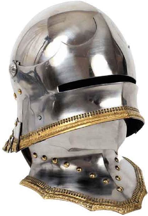 Medieval German Gothic Sallet Helmet With Steel Gorget Neck Armour