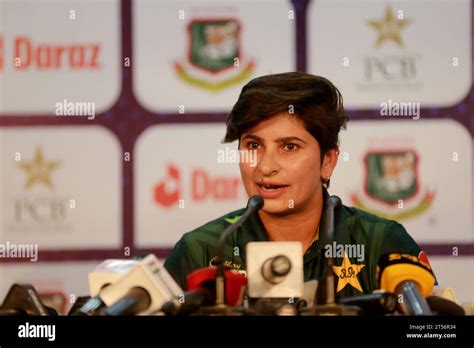 Pakistan Women Cricket Team Captain Nida Dar Attends A Pre Match Press