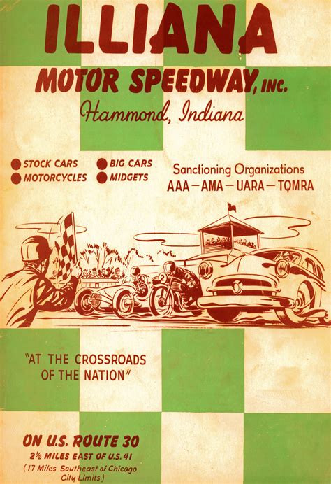 Illiana Motor Speedway 1952 — Vintage Reproduction Racing Posters