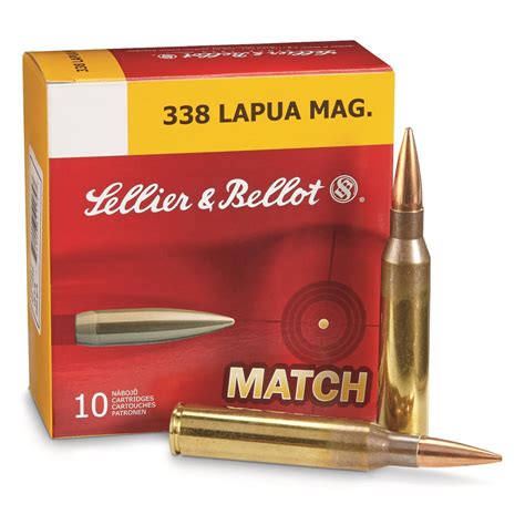 Sellier And Bellot 338 Lapua Magnum Hollow Point Boat Tail 300 Grain 10 Rounds 665713 338