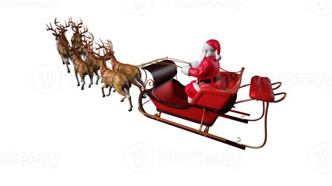 santa claus ready to deliver presents with sleigh with reindeer 21084823 PNG