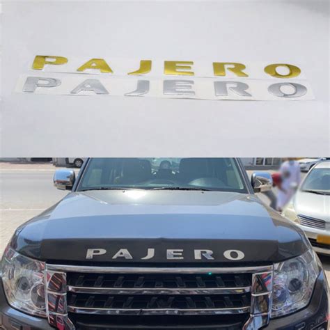 For Pajero Emblem Car Sticker Auto Accessories Front Hood Chrome Silver