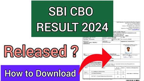 SBI CBO Result 2024 How To Check SBI CBO Result Date 2024 YouTube