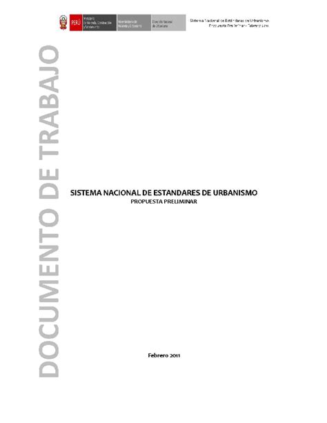 Sistema Nacional De Estandares De Urbanismo