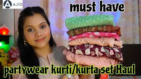 Ajio Partywear Kurti Kurta Set Haul Under 1000Ajio Haul My Dream