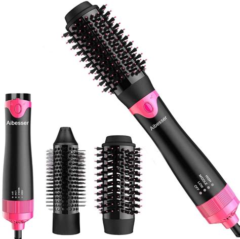 Aibesser Hair Dryer Brush Dual Replacement Head Upgrade In Hot Air Styler And Volumizer