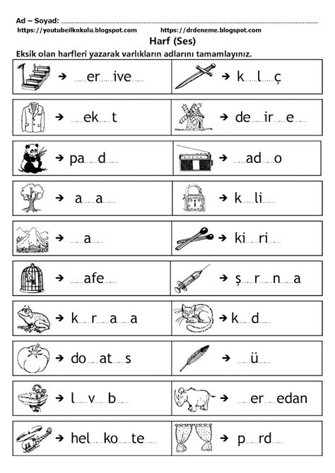 Harfler Sesler Harf Sesleri Harf Yazma Okuma Becerileri