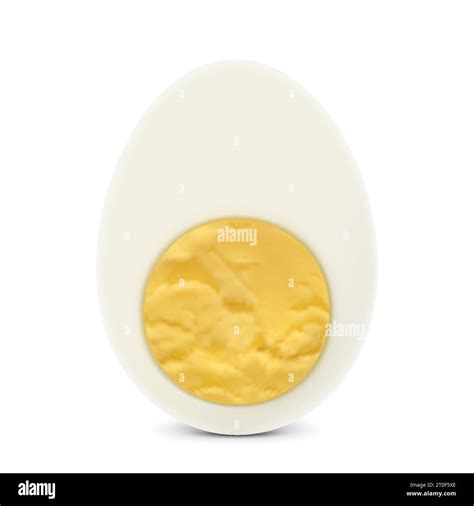 Half Boiled Egg Isolated On White Background Top View Egg In Section