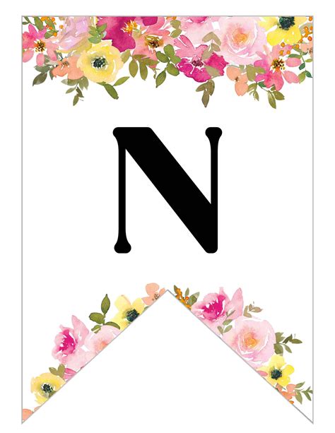 Free Printable Floral Alphabet Banner Letters Lovely Planner