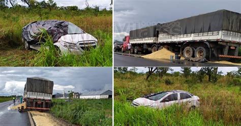 S O Desid Rio Ba Motorista Perde Controle Sai Da Pista E Capota Carro