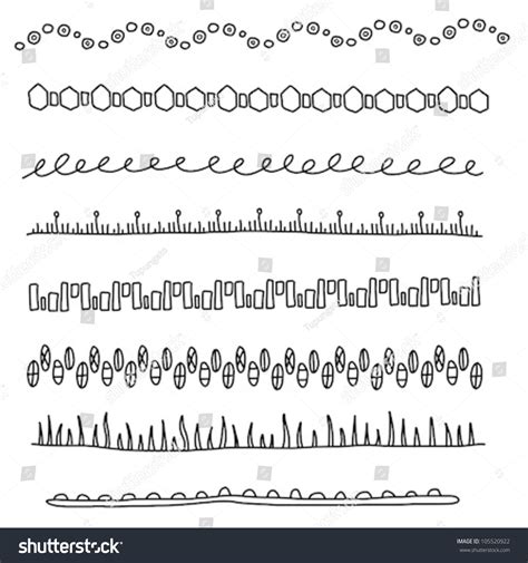 Collection Of Dividers Illustration. Doodle Border Or Divider Clipart ...