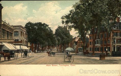 Main Street View Torrington, CT Postcard