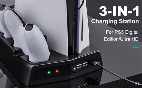 MoKo Cooling Fan Vertical Charger Stand For PS5 3 In 1 Charging