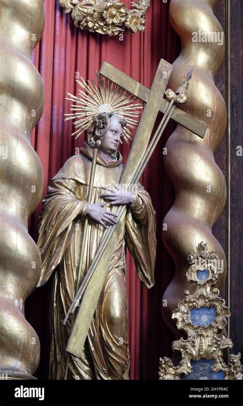 Saint Bernard of Clairvaux, statue on the main altar in Cistercian ...