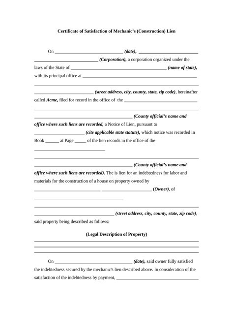 Satisfaction Lien Form Complete With Ease Airslate Signnow