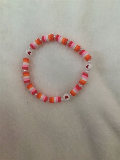 Lesbian Pride Clay Bead Bracelet Etsy