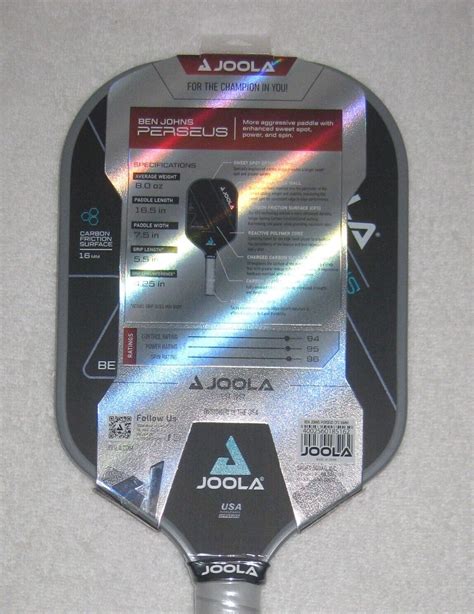 Joola Ben Johns Perseus Cfs Mm Pickleball Paddle New Carbon Friction