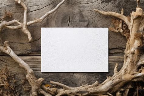 Premium AI Image | Blank white card in rustic style with copy space