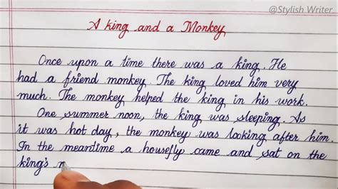 Short Story For Handwriting Practice