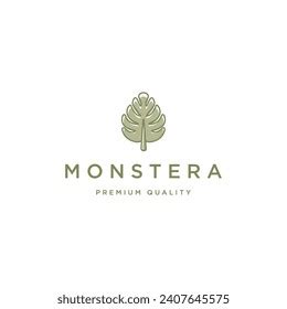 Monstera Deliciosa Deliciousa Leaf Logo Vector Stock Vector Royalty