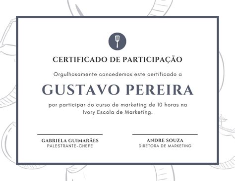 Encontre e Edite Modelos de Certificados de Participação Canva