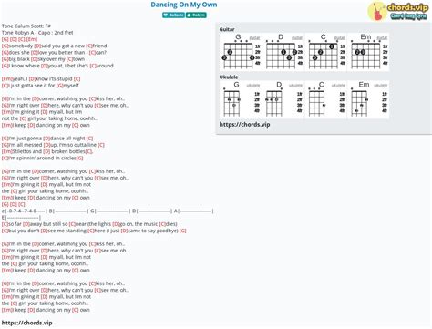 Chord: Dancing On My Own - tab, song lyric, sheet, guitar, ukulele ...