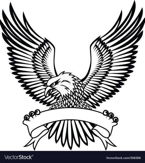 Eagle with emblem Royalty Free Vector Image - VectorStock