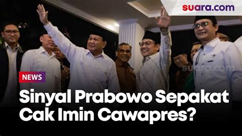 Bahasa Tubuh Prabowo Semringah Sinyal Sepakat Cak Imin Cawapres