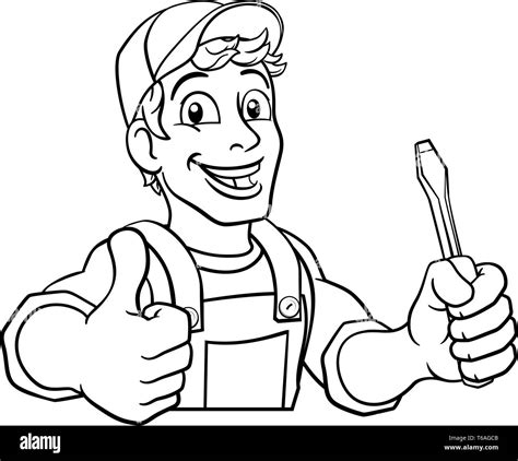 Electrician Cartoon Handyman Plumber Mechanic Stock Vector Image & Art ...