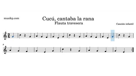 Cu cú cantaba la rana Partitura para flauta travesera YouTube