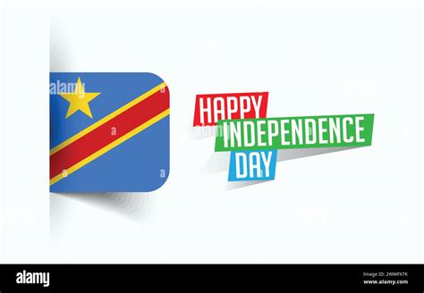 Happy Independence Day Of Democratic Republic Of The Congo Vector