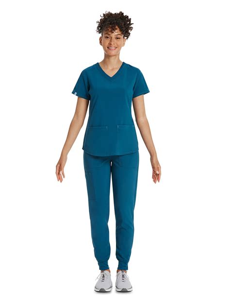 Scrubstar Womens Premium Performance Stretch Double V Neck Scrub Top