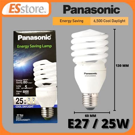 Esstore2u 100 ORIGINAL Panasonic ES E27 25W Spiral Bulb Lampu