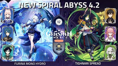 Spiral Abyss Furina Mono Hydro Tighnari Spread Genshin Impact