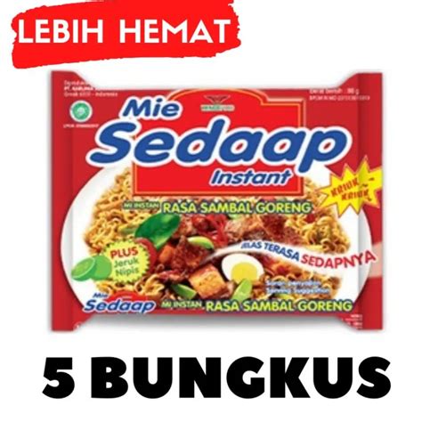 Mie Sedaap Mi Sedap Rasa Sambal Goreng Bungkus Pengemasan Aman