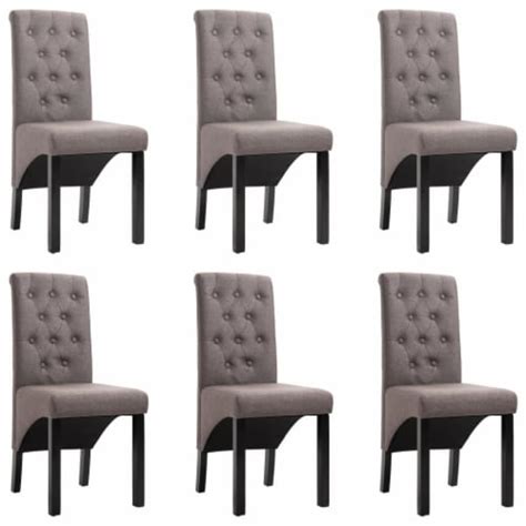 VidaXL Dining Chairs 6 Pcs Taupe Fabric 6 Pcs QFC